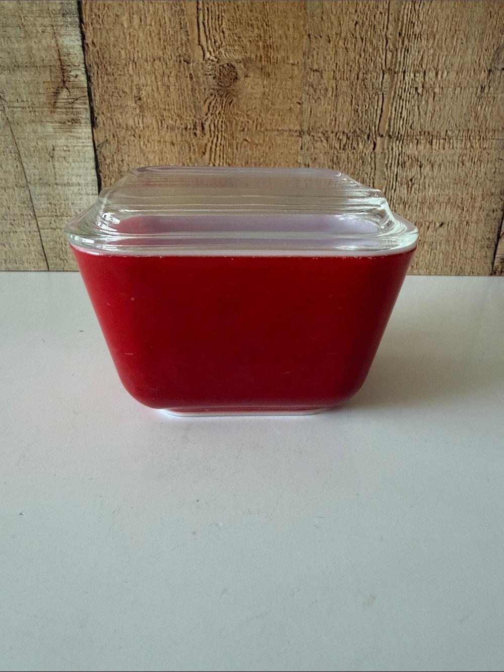 Pyrex 501 Primary Red Milk Glass 1.5 Cup Dish with Lid